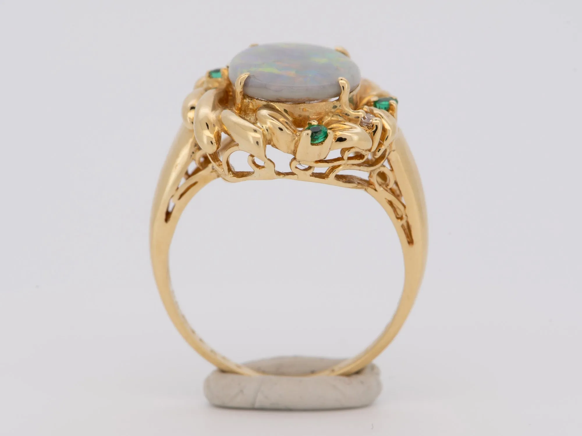 1.53ct Solid Australian Opal Ring 18K Gold R6722