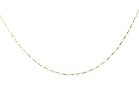 16 Brushed Texture Rectangle Rolo Chain Necklace 14K Yellow Gold 1.1mm Wide AD2380