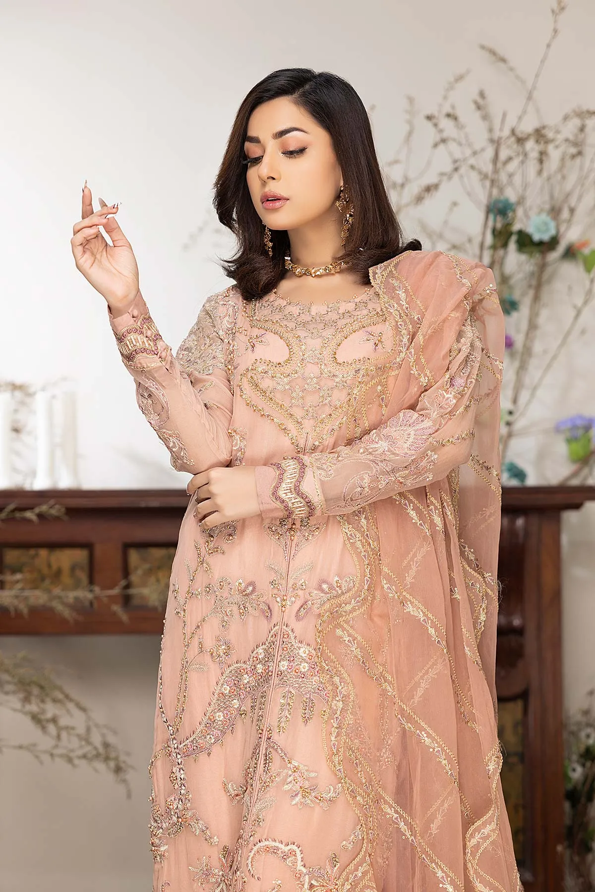 3-Pc Charizma Unstitched Formal Chiffon Collection DJ22-14