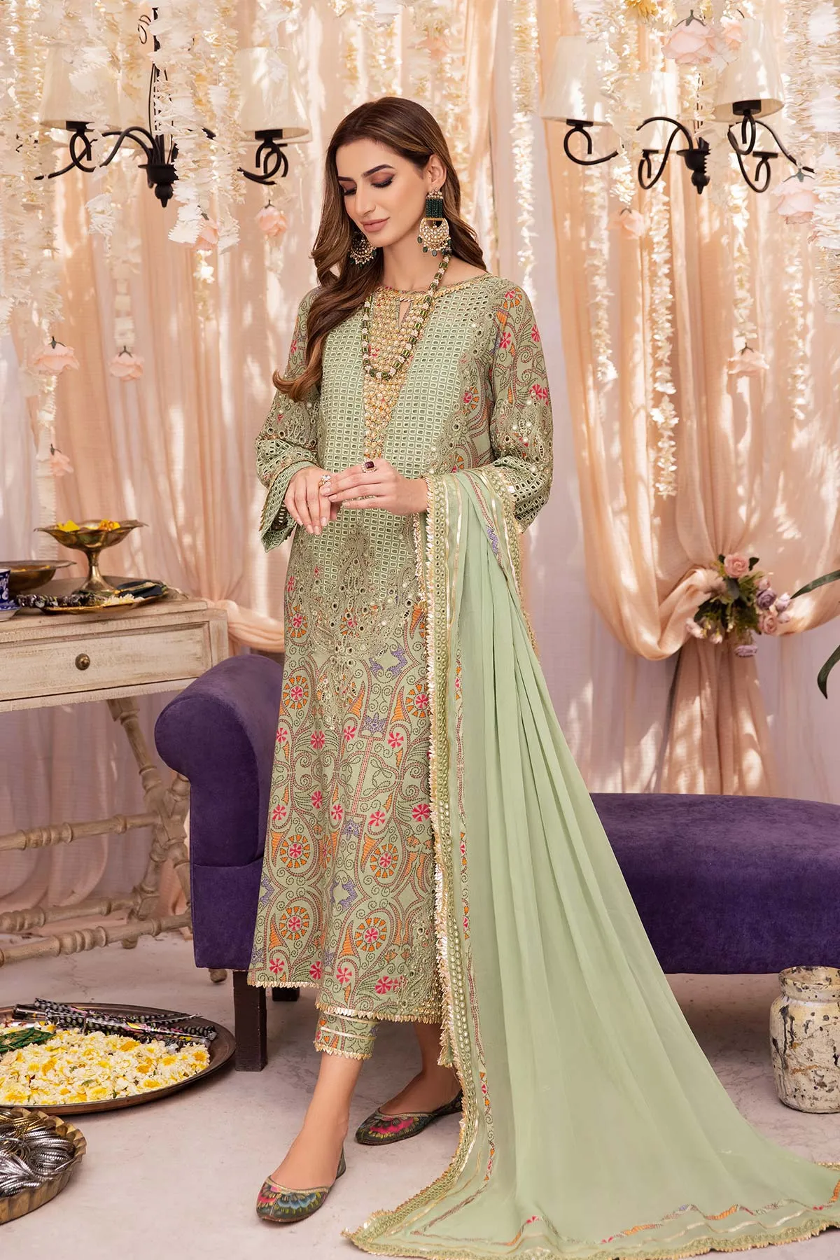 3 Pc Charizma Unstitched Luxury Embroidered Eid Collection ED23-06