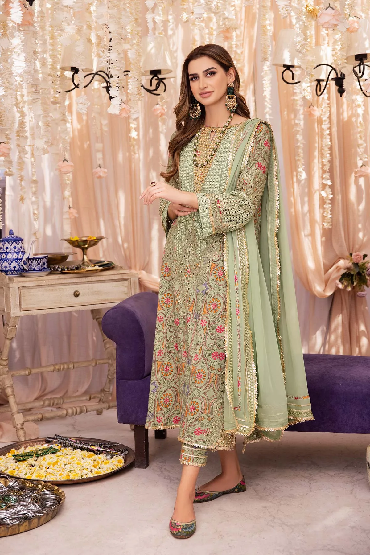 3 Pc Charizma Unstitched Luxury Embroidered Eid Collection ED23-06