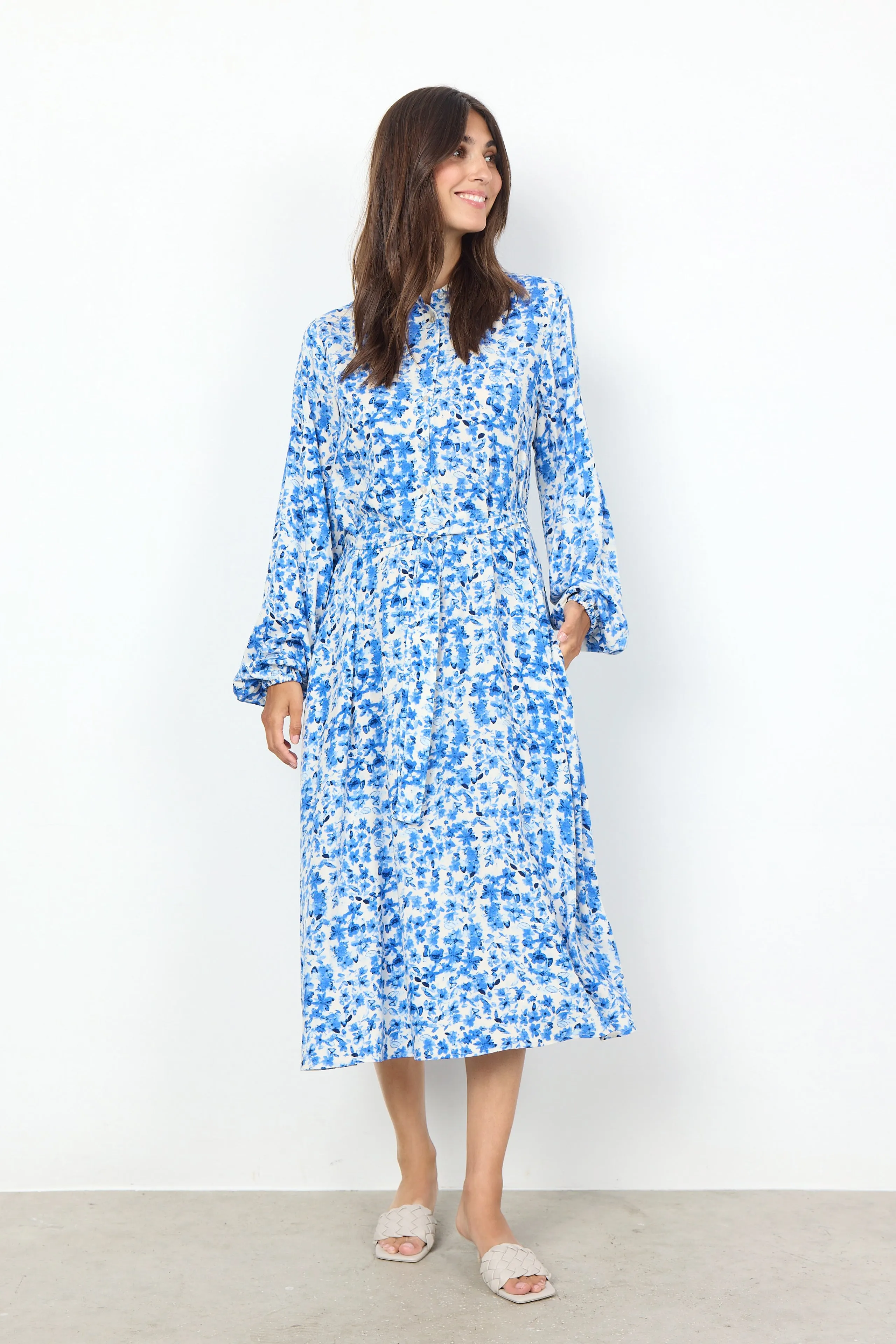 40542- Blue Doha Print Dress - Soya Concept