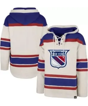 '47 Men's NHL New York Rangers Rockaway Lace-Up Pullover Hoodie