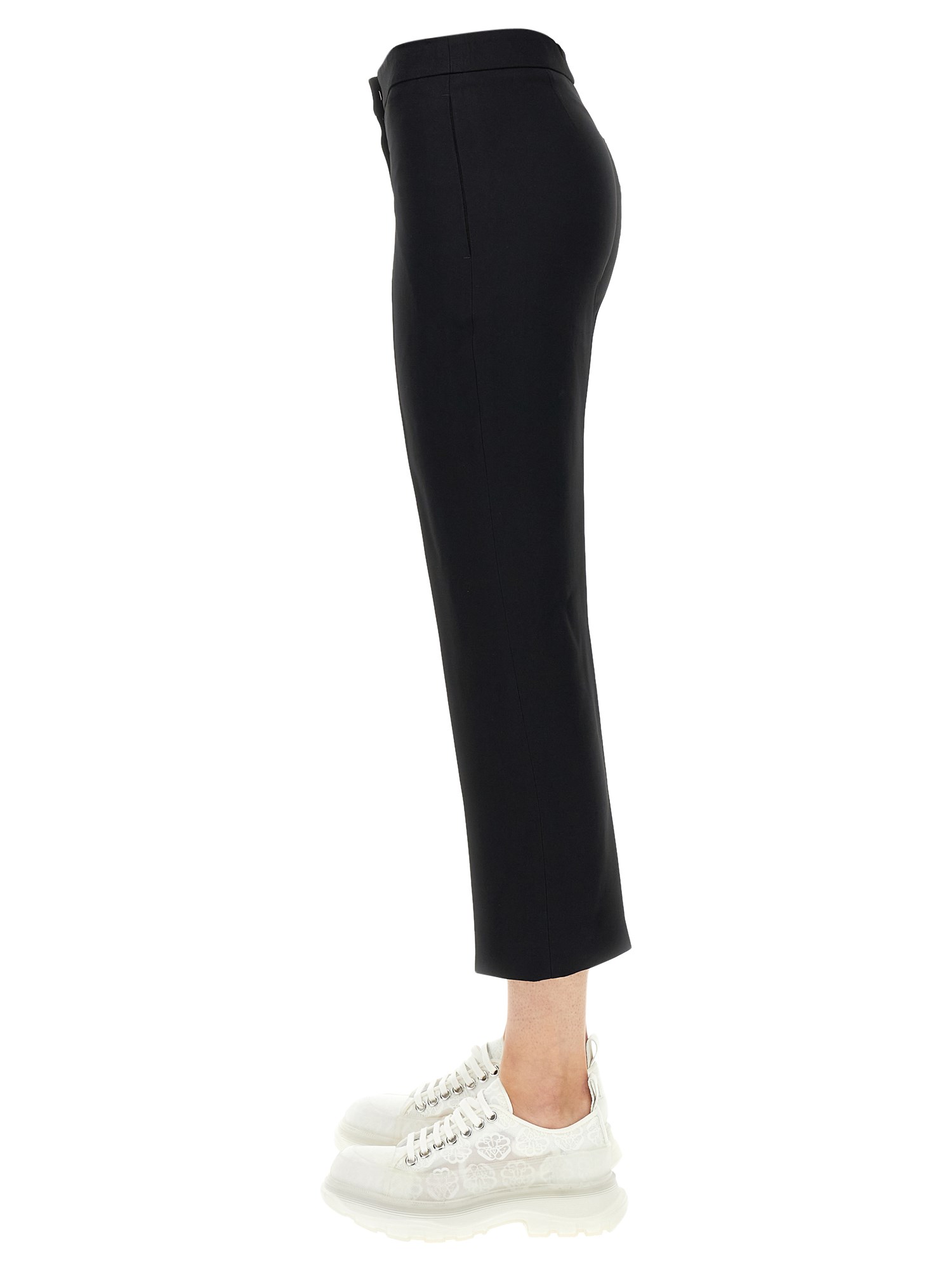 ALEXANDER McQUEEN    CROPPED PANTS IN LEAF CREPE