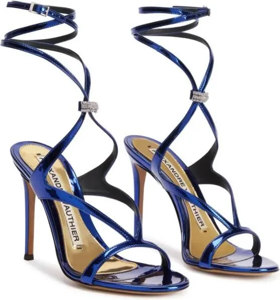 Alexandre Vauthier Smila 105mm metallic-effect sandals Blue