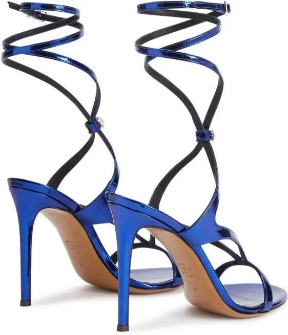 Alexandre Vauthier Smila 105mm metallic-effect sandals Blue