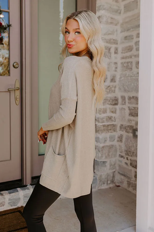 Always Cozy Sweater Top in Taupe