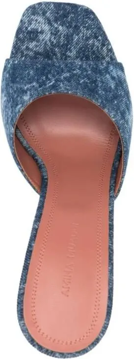 Amina Muaddi Dalida 140mm denim sandals Blue