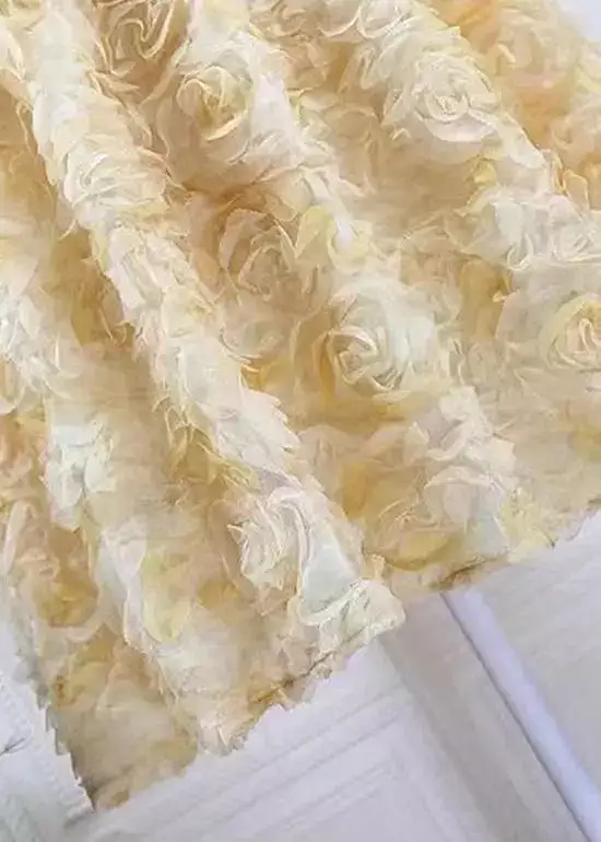 Art Yellow Gradient Floral Decorated Tulle Skirts Spring HA1016