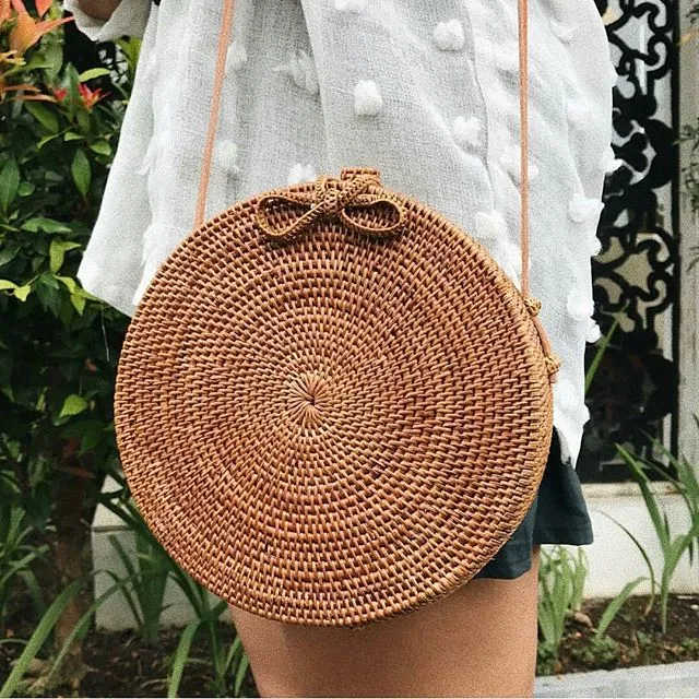 Bali's Rattan Round Satchel