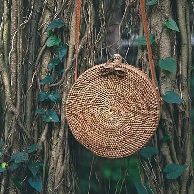 Bali's Rattan Round Satchel