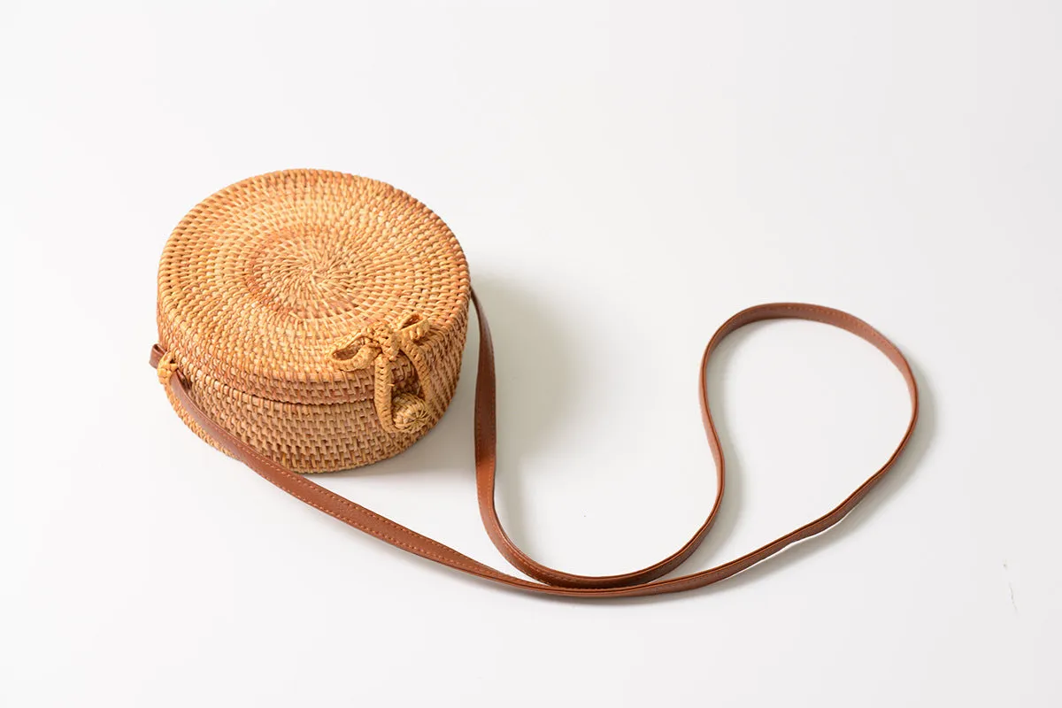 Bali's Rattan Round Satchel