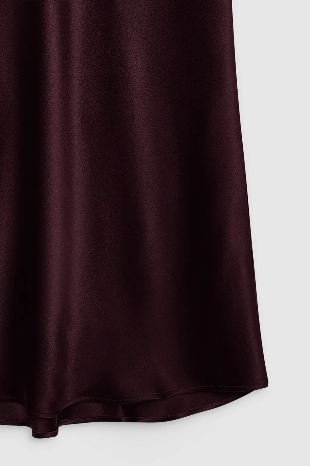 Bar Silk Skirt - Bordeaux