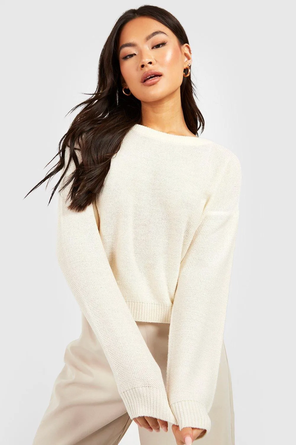 Basic Crew Neck Boxy Sweater