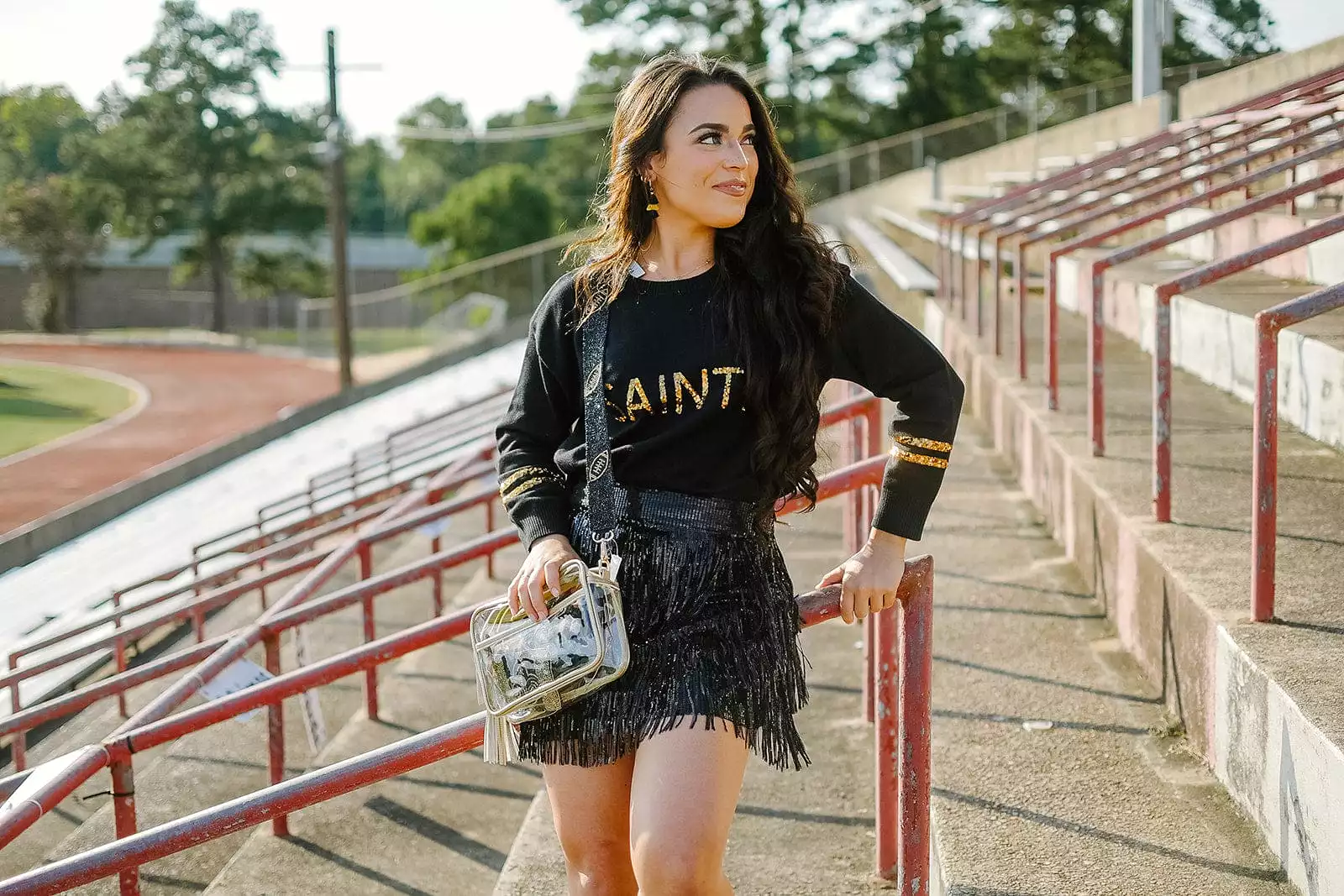 Black Sequin Fringe Mini Skirt