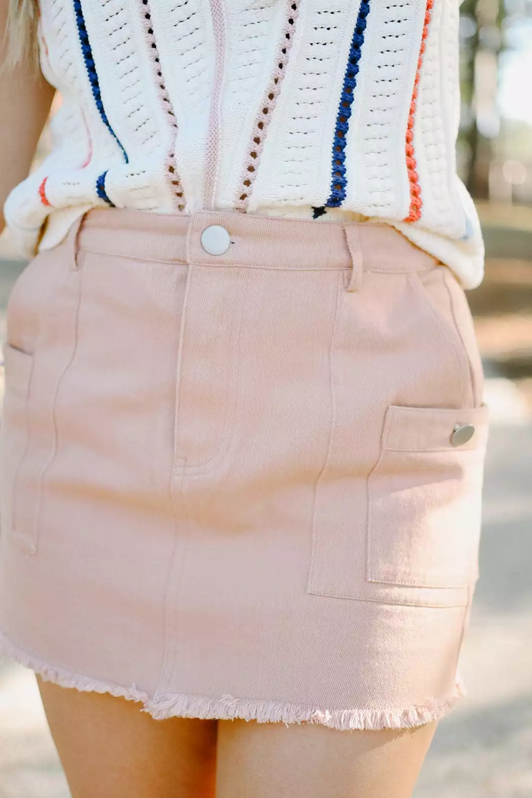 Blush Cargo Mini Skirt