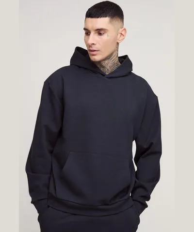 boohooMAN Mens Tall Interlock Boxy Oversized Hoodie