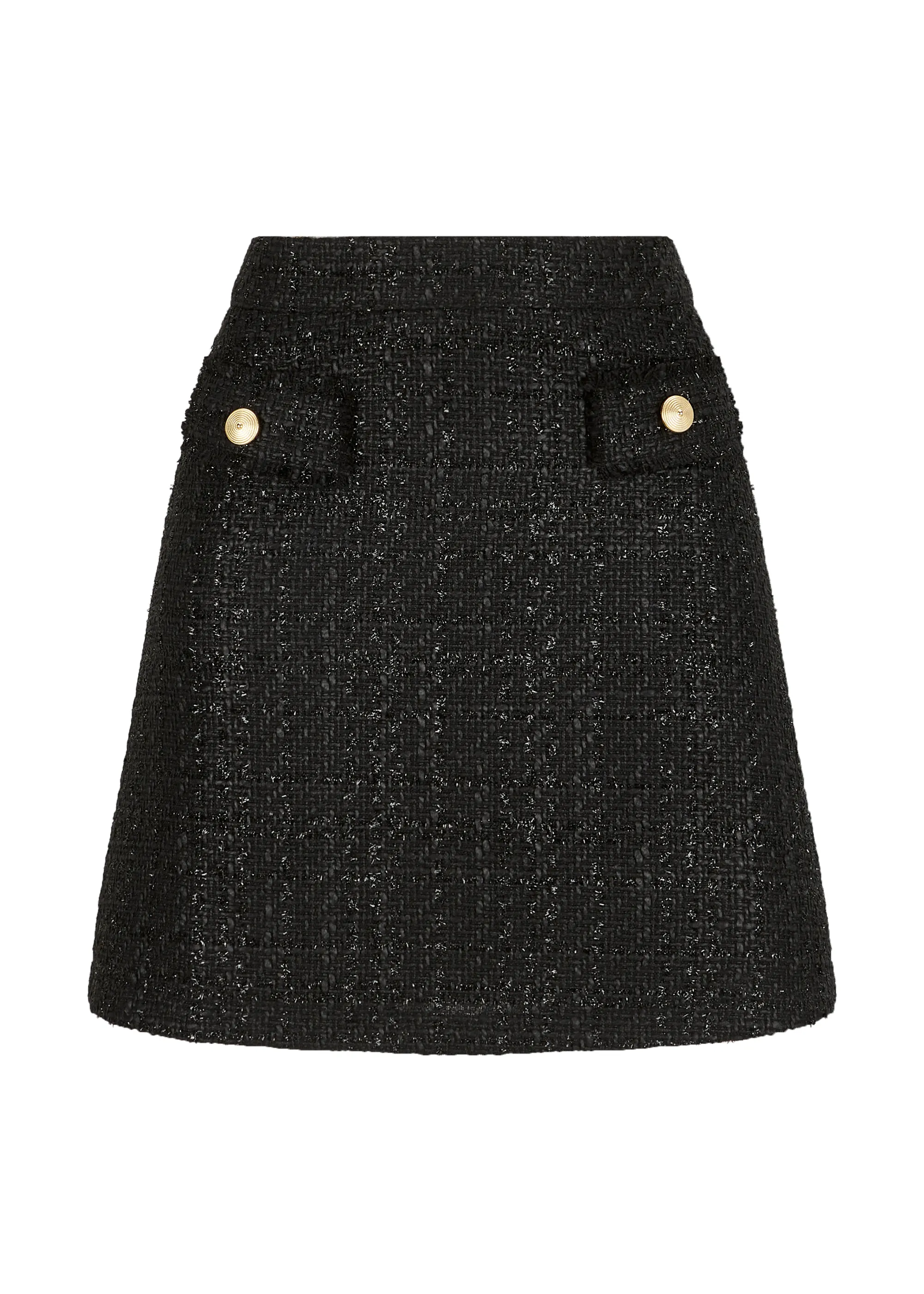 Bouclé skirt with lamé effect BRUNAWI in BLACK LAMÉ