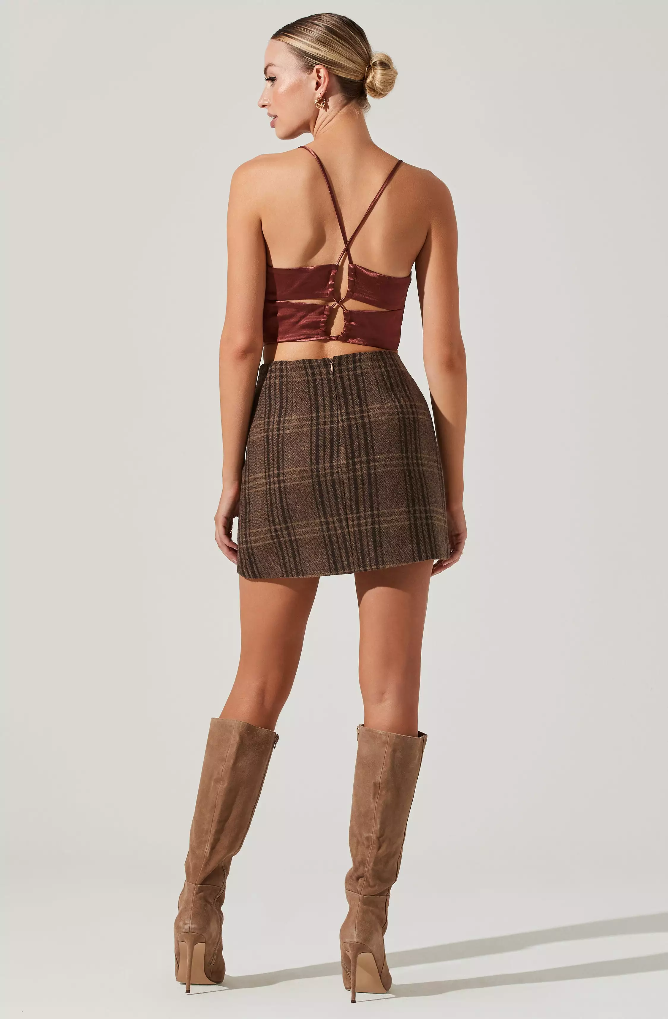 Brina Plaid Mini Skirt