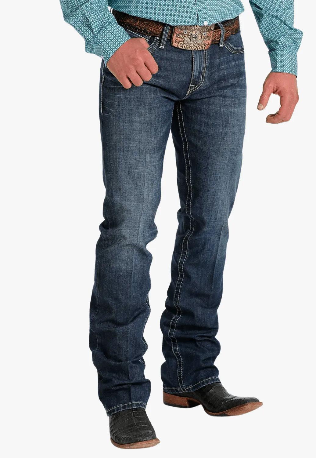 Cinch Mens Ian Mid Rise Slim Fit Boot Cut Jean