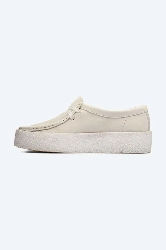 Clarks suede loafers Wallabee Cup White beige color