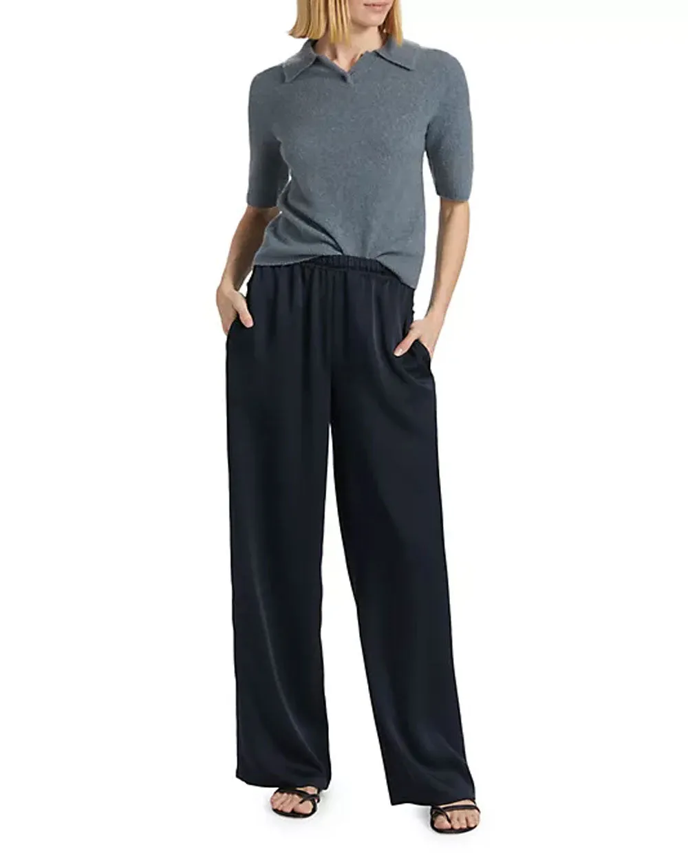 Coastal Mid Rise Side Strap Wide Leg Pant