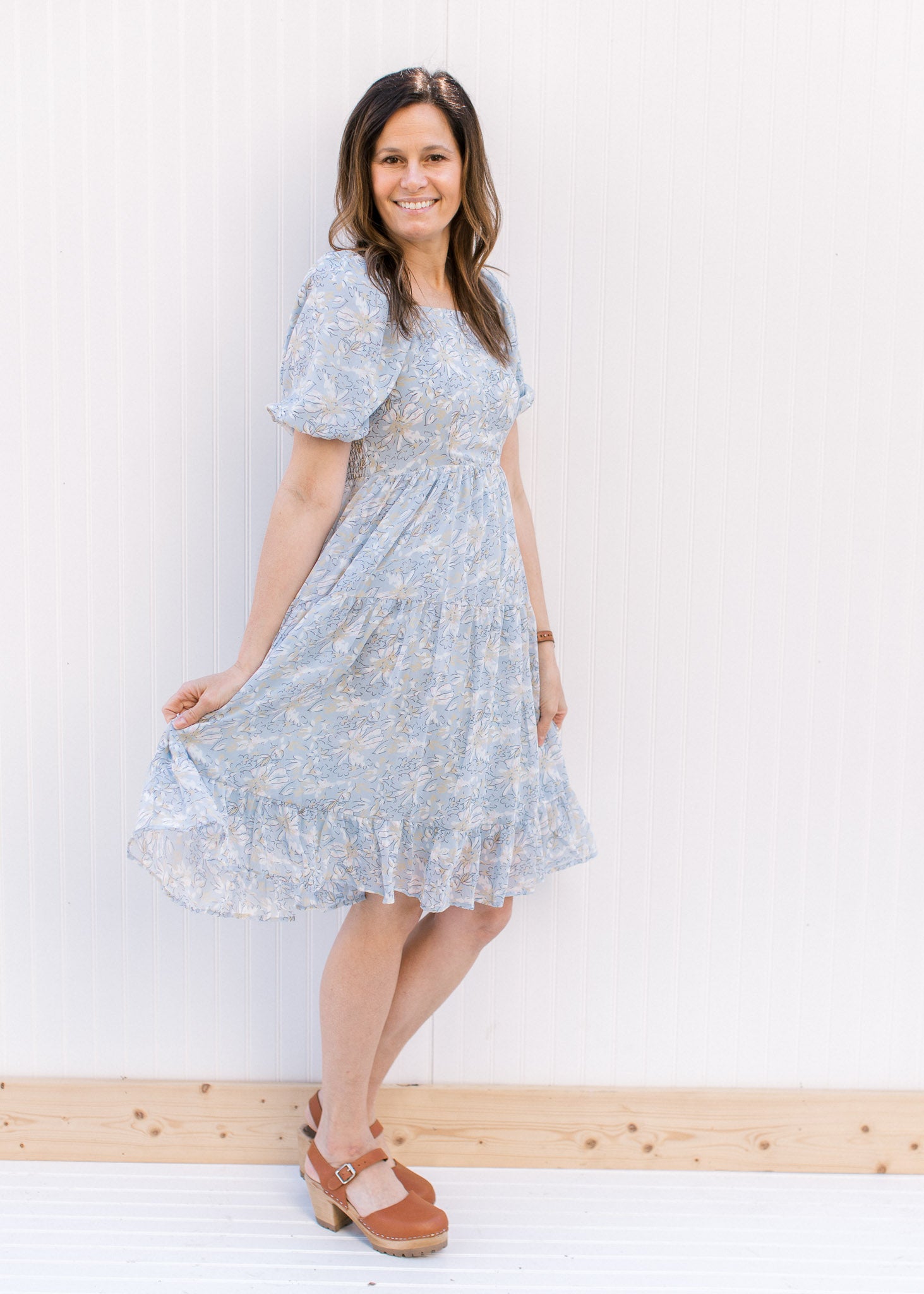 Cool Blue Floral Dress