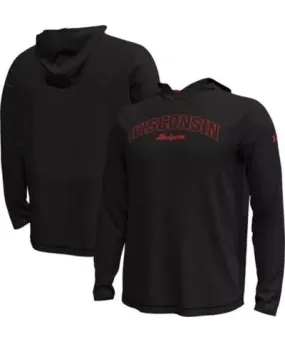 Cutter & Buck Men's NCAA Under Armour Wisconsin Badgers Sideline Knockout Hoodie Long Sleeve T-Shirt