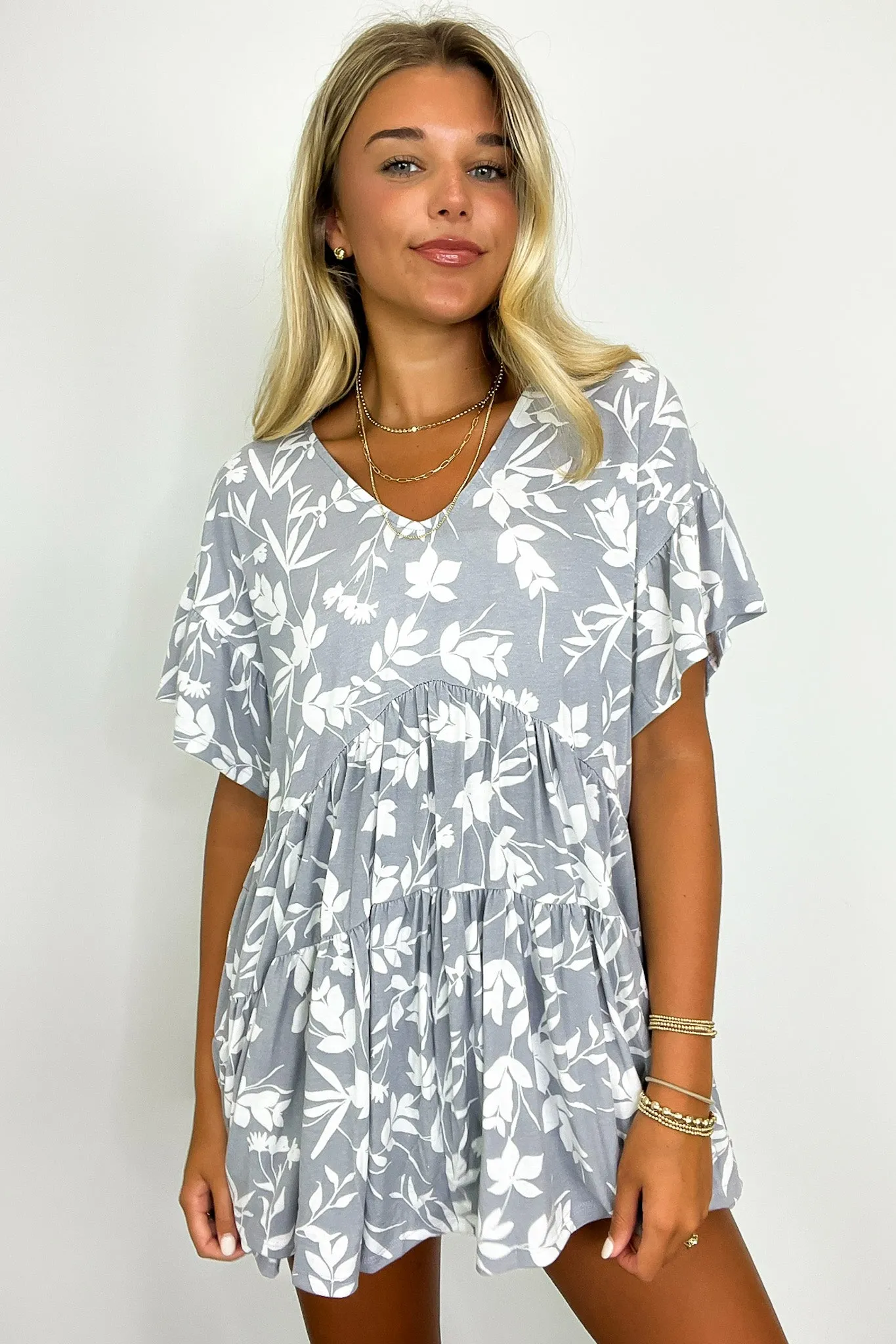 Darling Life Floral Tiered Babydoll Tunic Top