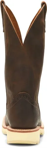 Double H Mens Wooten 12”inch American Made Square Steel Toe Work Western Boot(DH4649)- Brown Oiled