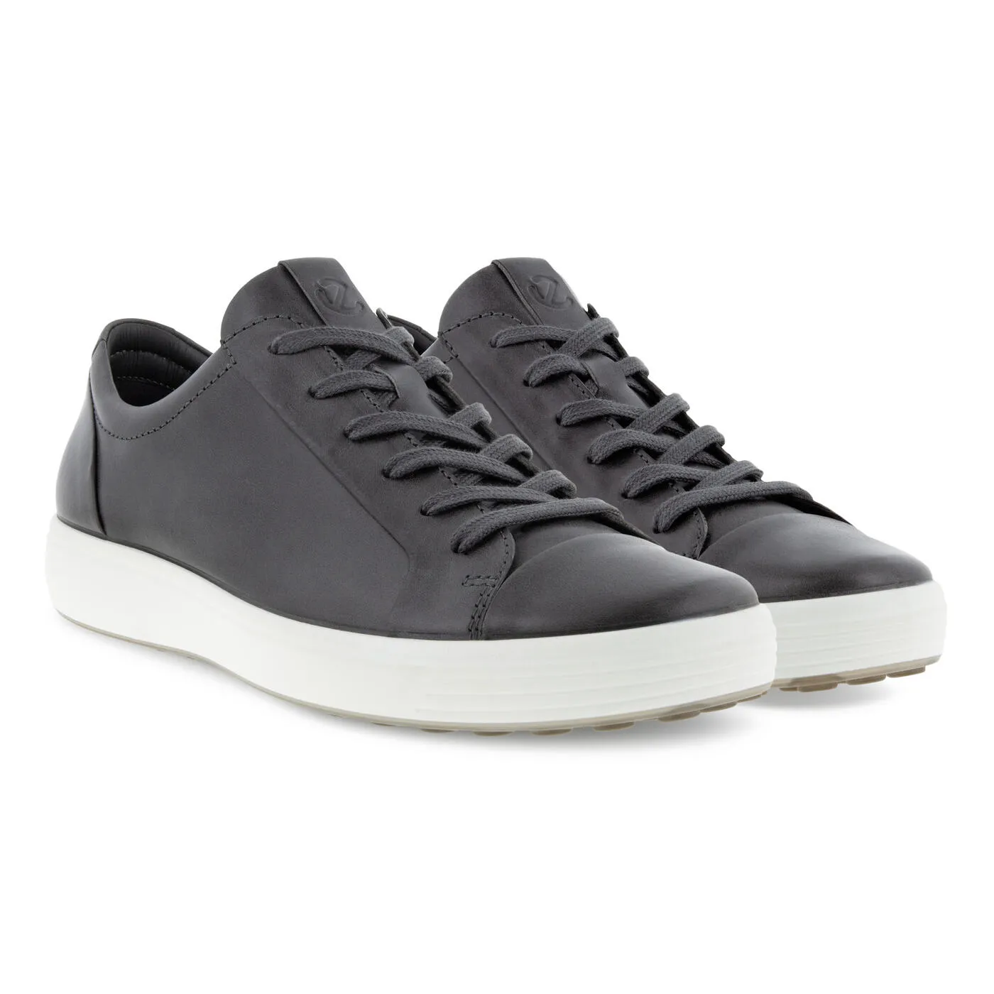 Ecco Mens Soft 7 Lace Up Sneakers-Titanium