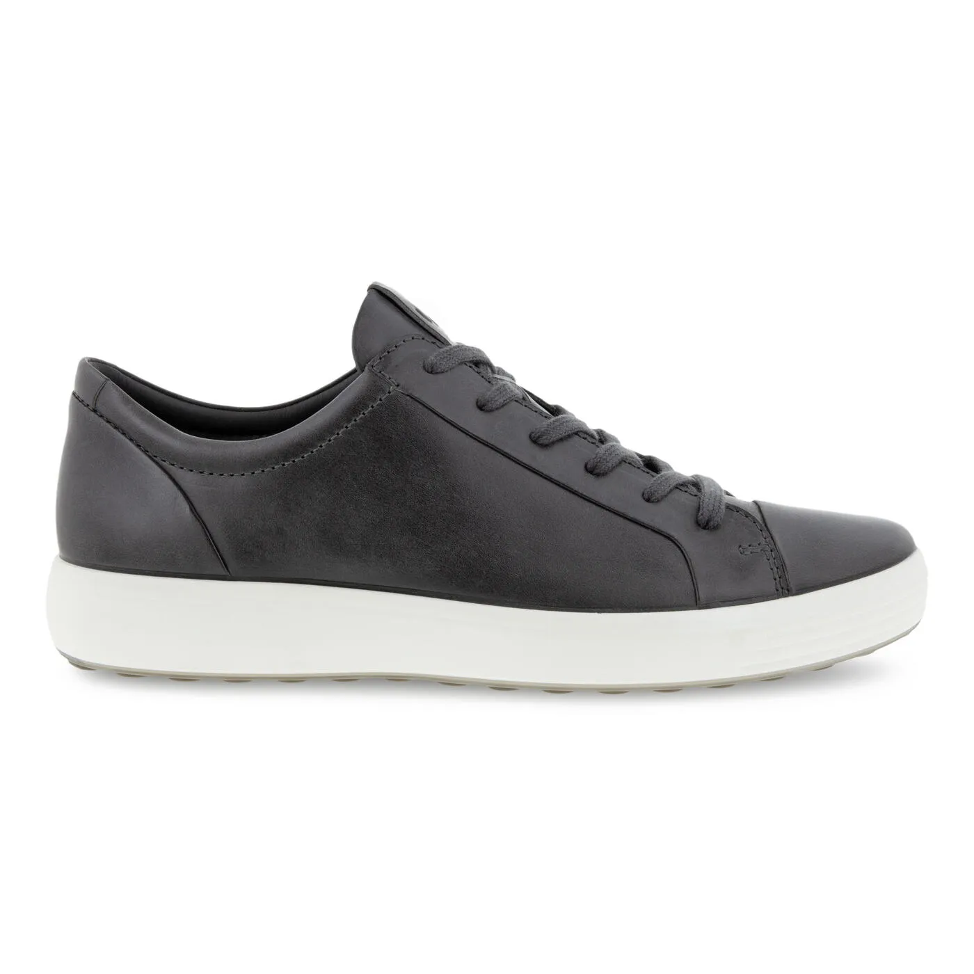 Ecco Mens Soft 7 Lace Up Sneakers-Titanium