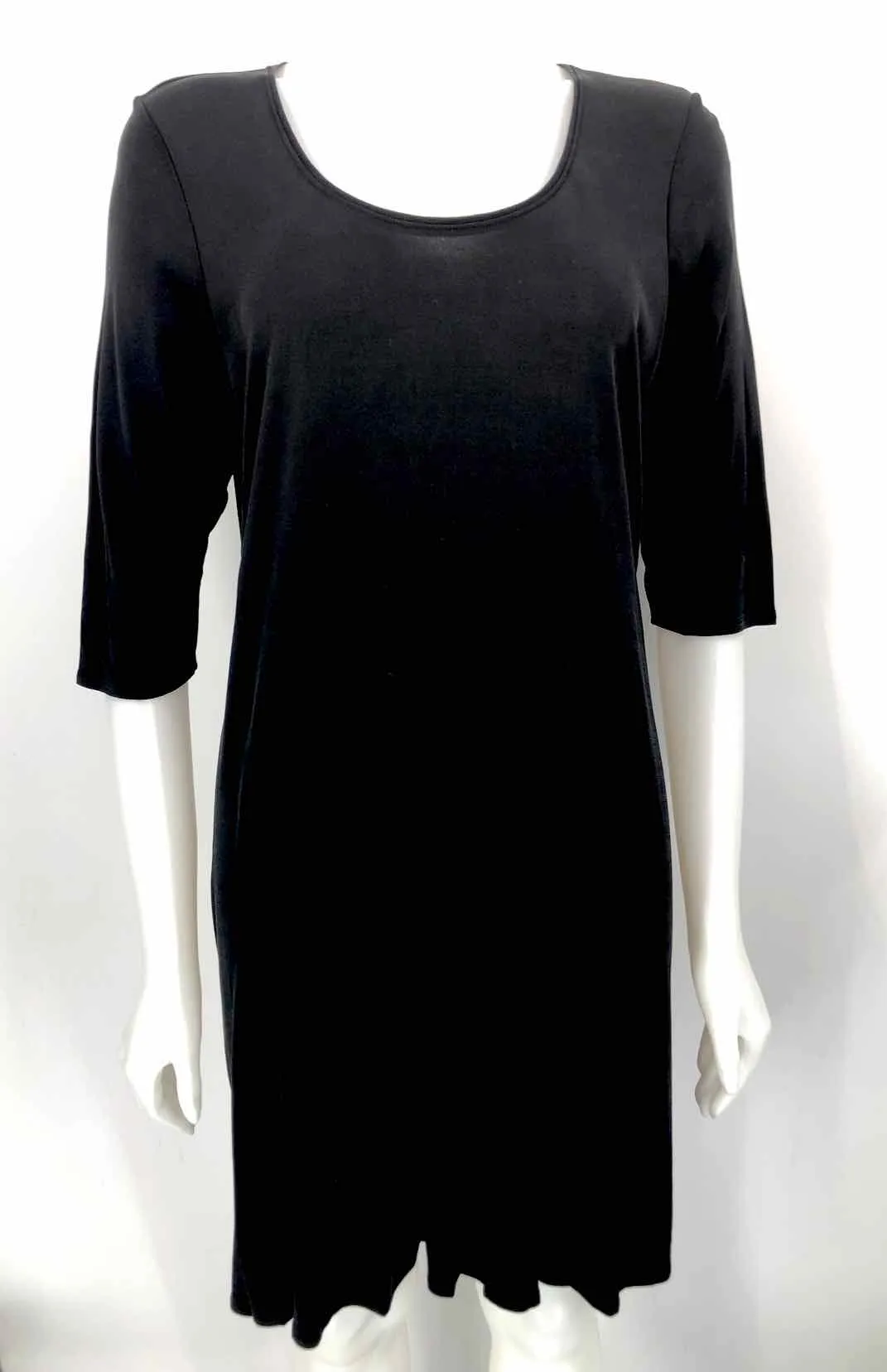 EILEEN FISHER Black Silk Short Sleeves Tunic Size X-LARGE Dress