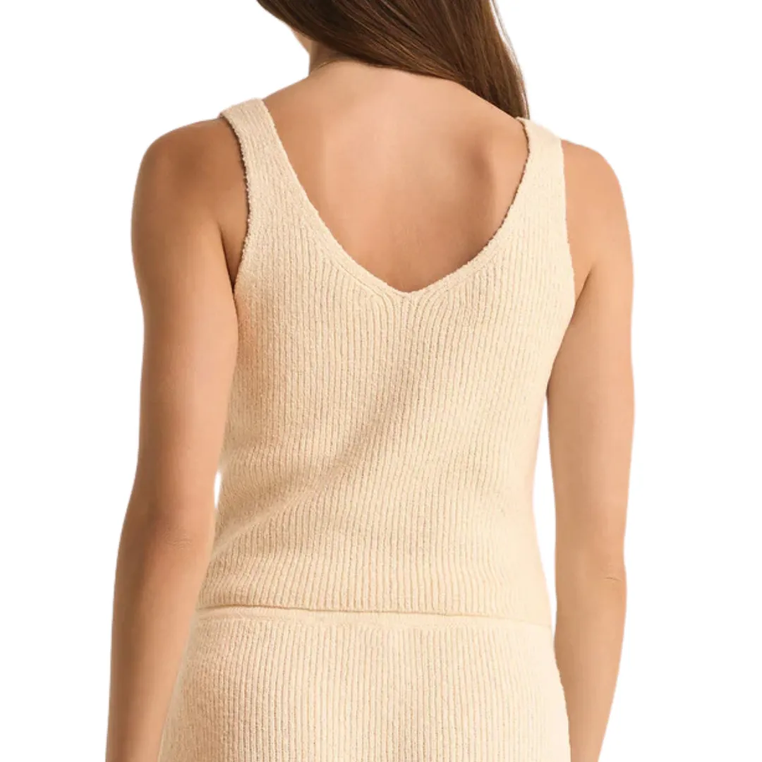 EVIANNA SWEATER TANK OAT MILK