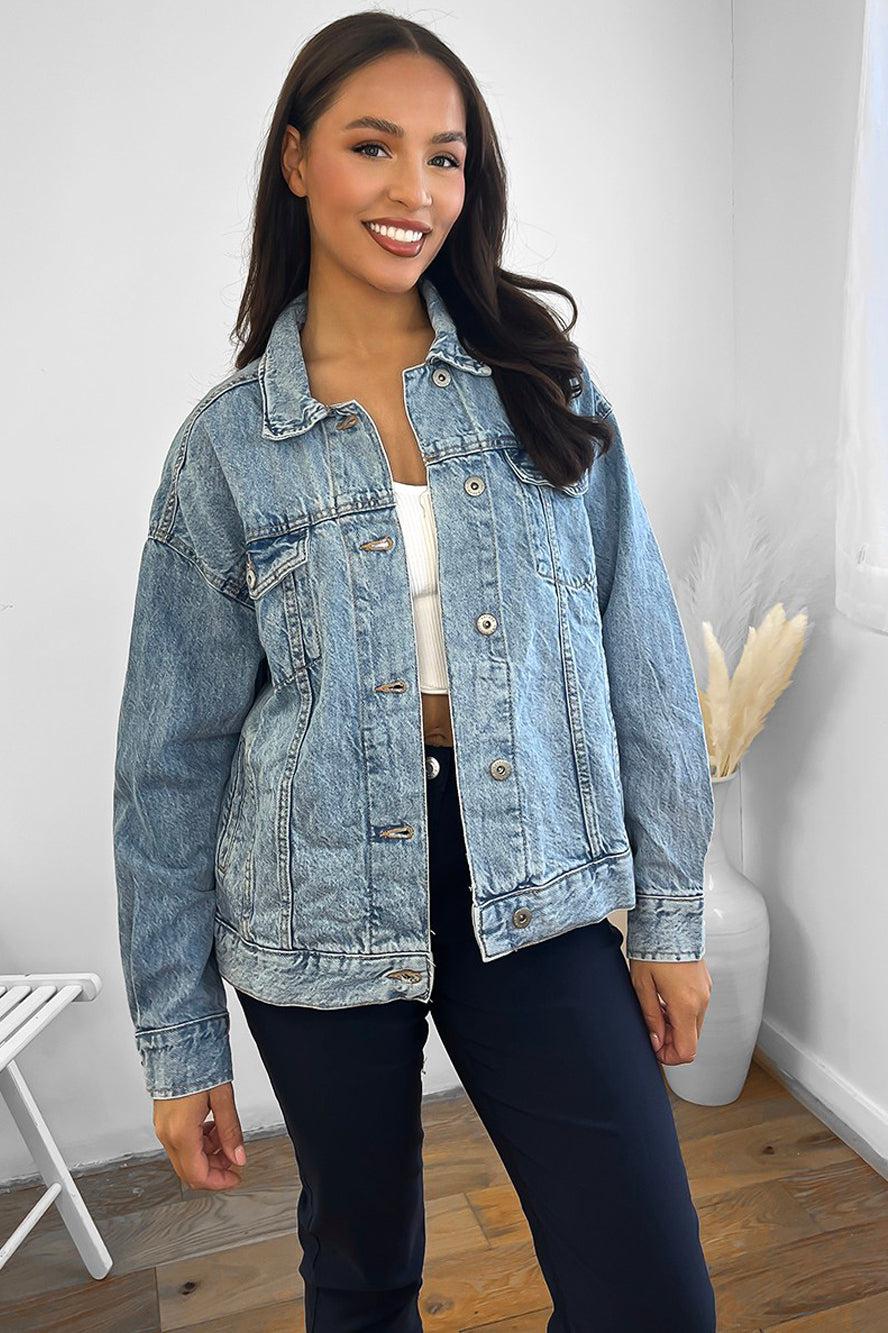 Faded Bleach Effect 100% Cotton Denim Jacket