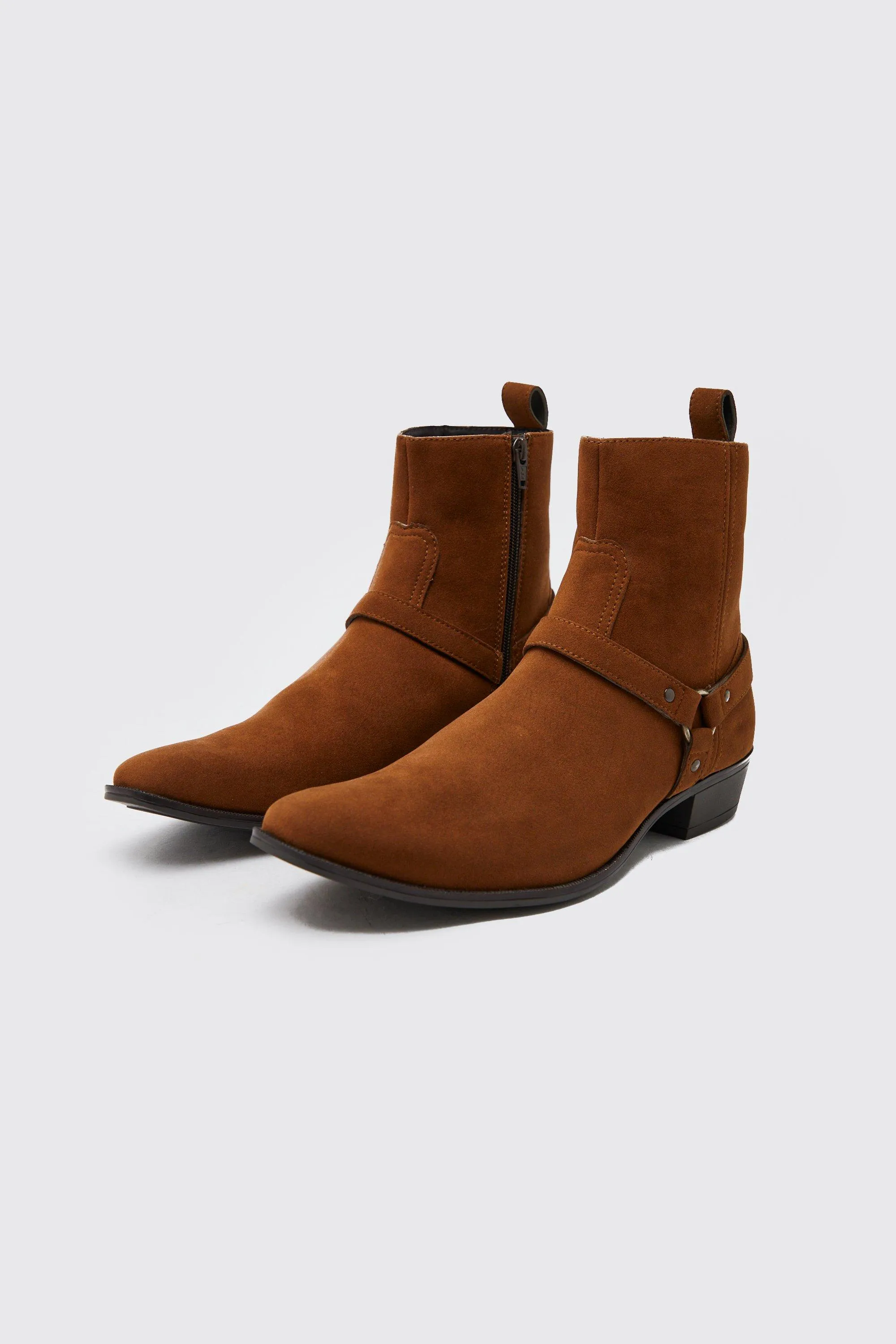 Faux Suede Harness Boot