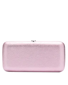 Finley Leather Clutch in Pink Metallic