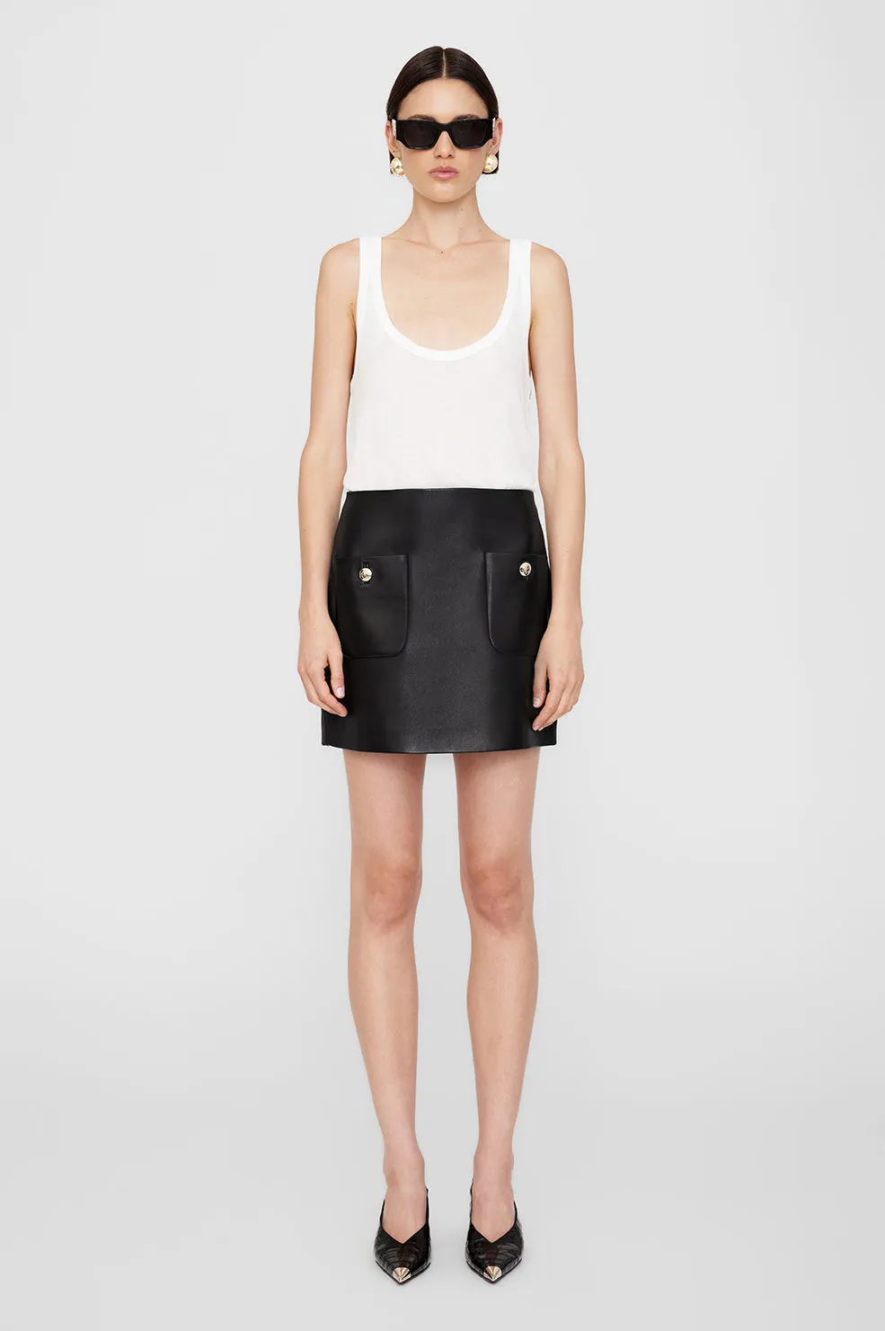 Finn Skirt - Black Leather