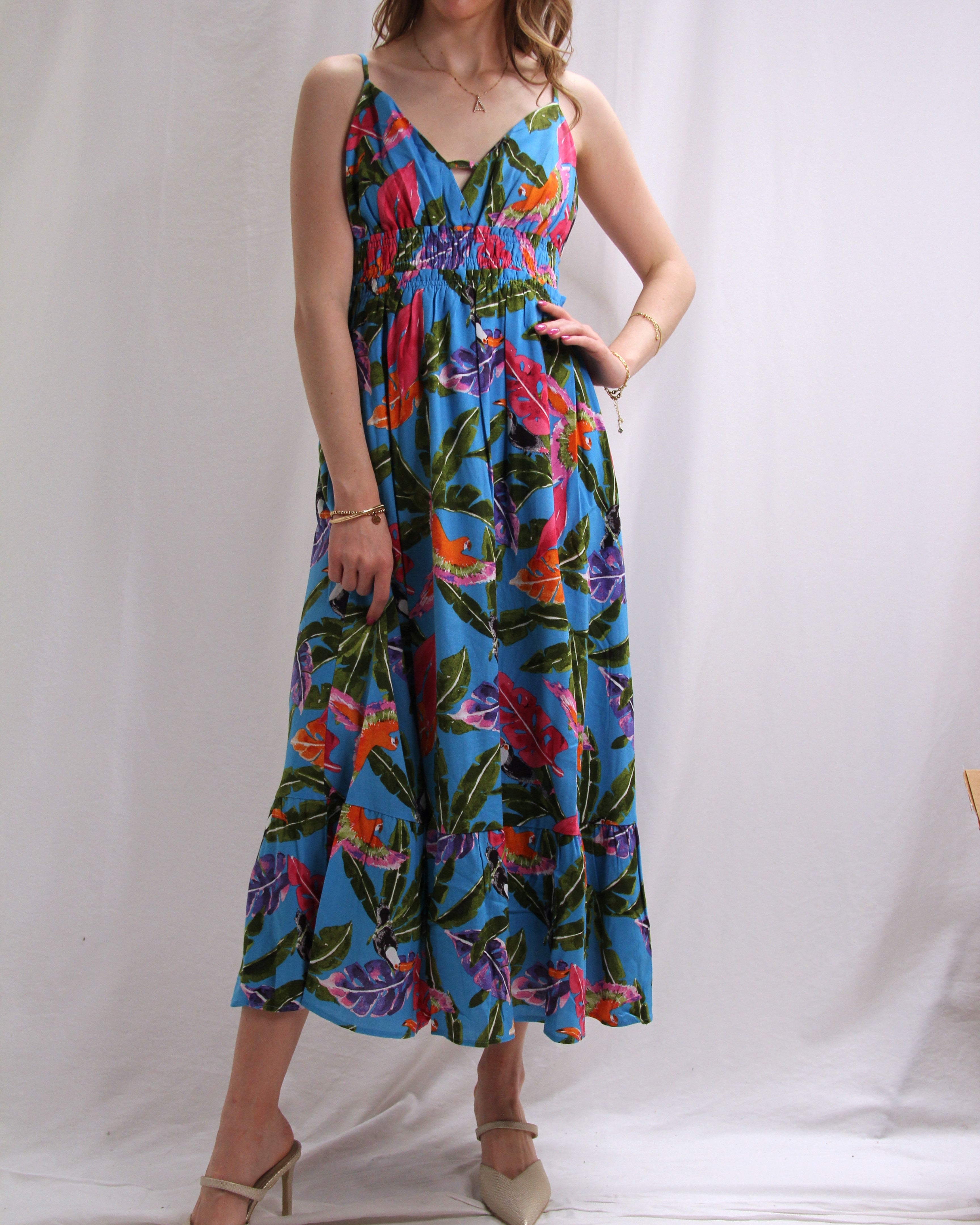 Floral Maxi Dress - Blue Multi