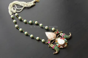 Fusion Jadau Kundan Work Necklace - Jasper