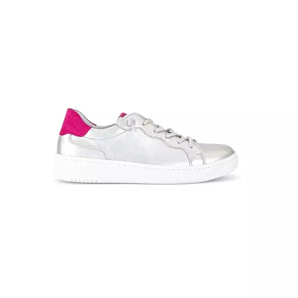 Gabor Silver Pink  Leather Trainer 34261