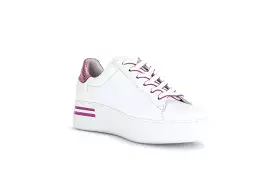 Gabor White Pink Leather Trainer