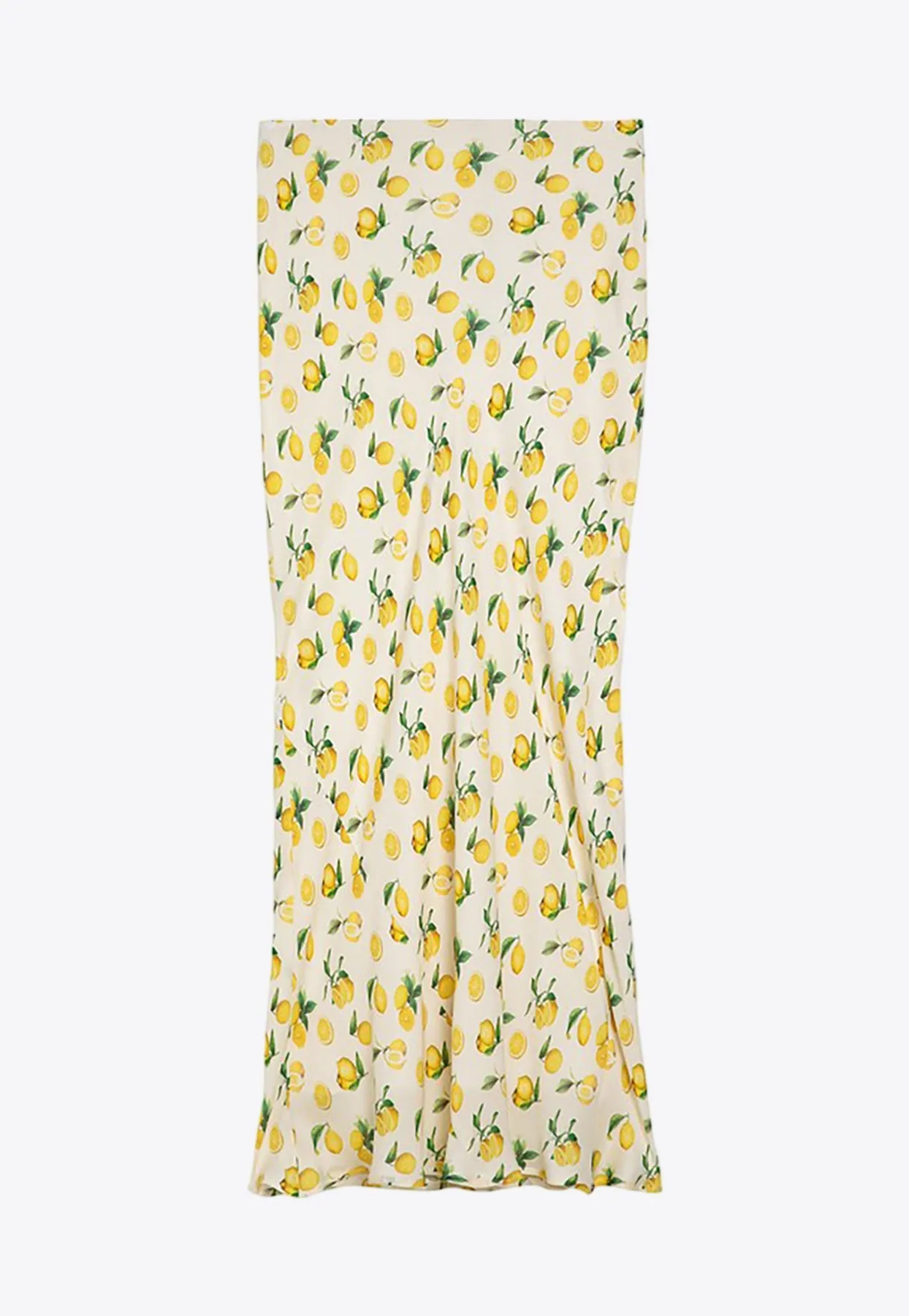 Gerard Lemon Print Silk Midi Skirt