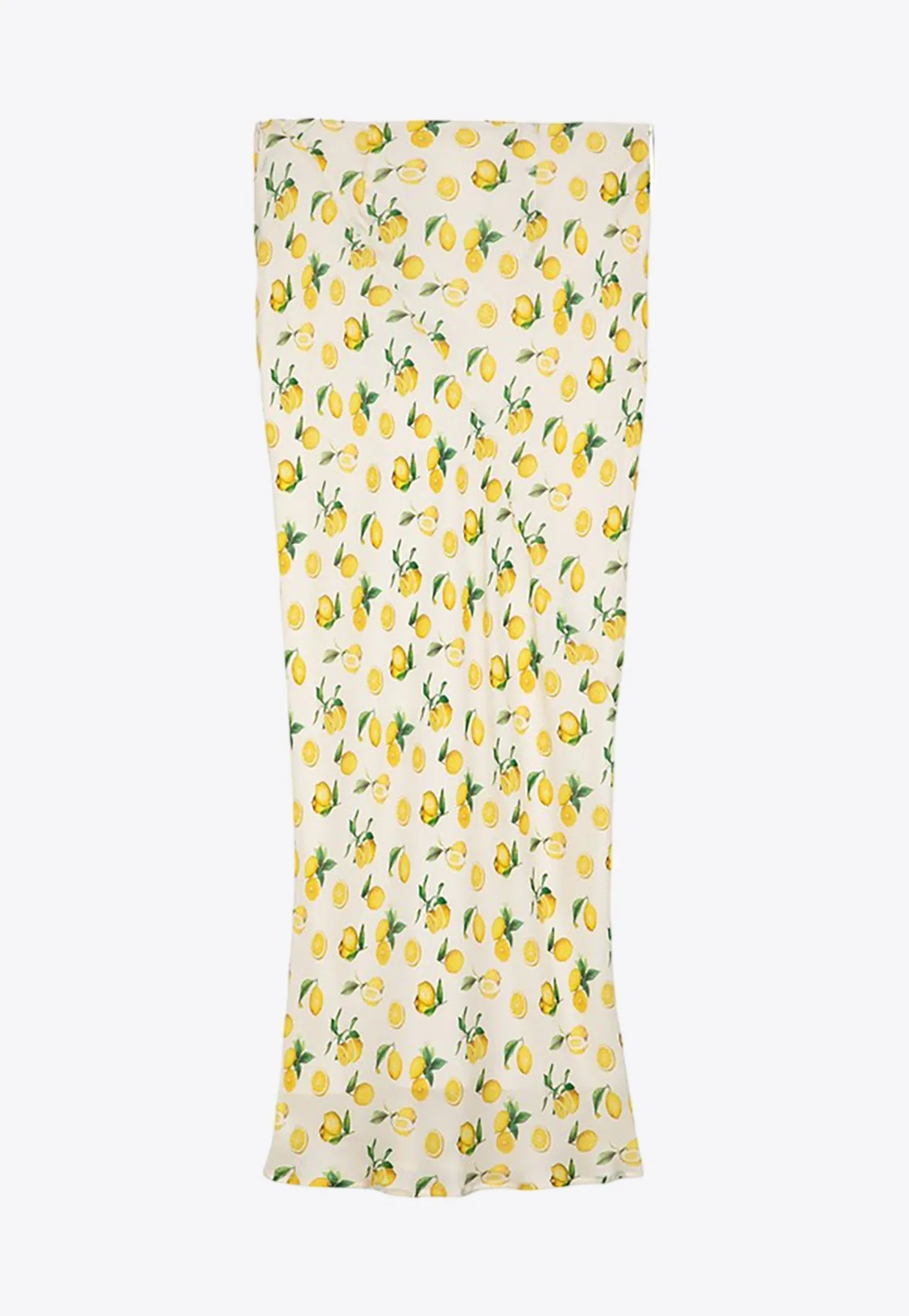 Gerard Lemon Print Silk Midi Skirt