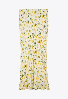 Gerard Lemon Print Silk Midi Skirt