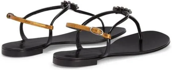 Giuseppe Zanotti Noussa floral-appliqué sandals Black