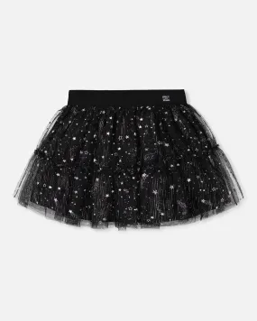 Glittering Tulle Skirt Black