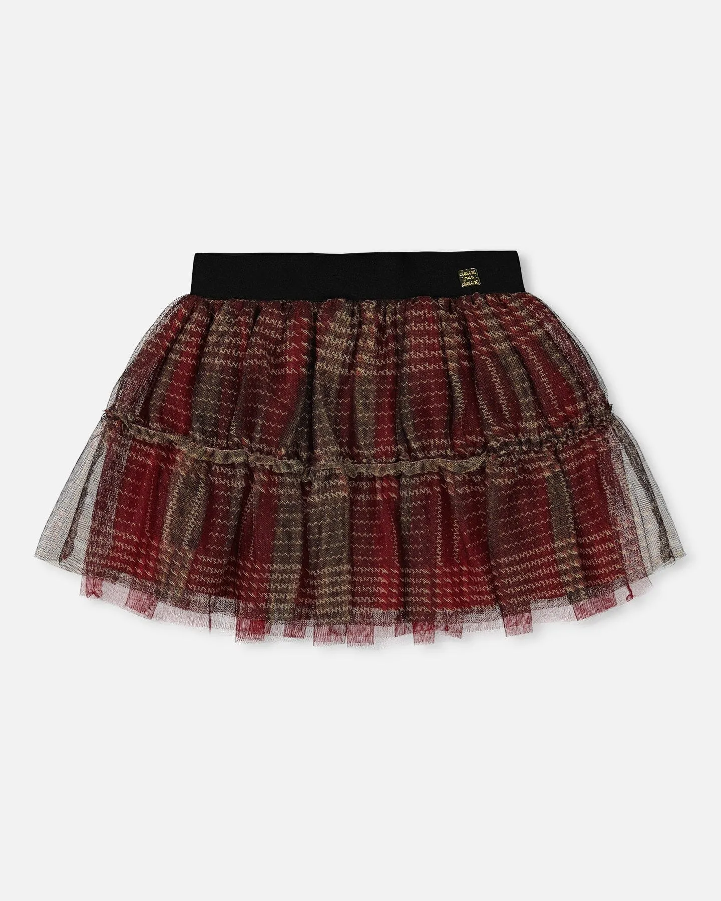 Glittering Tulle Skirt Red Plaid