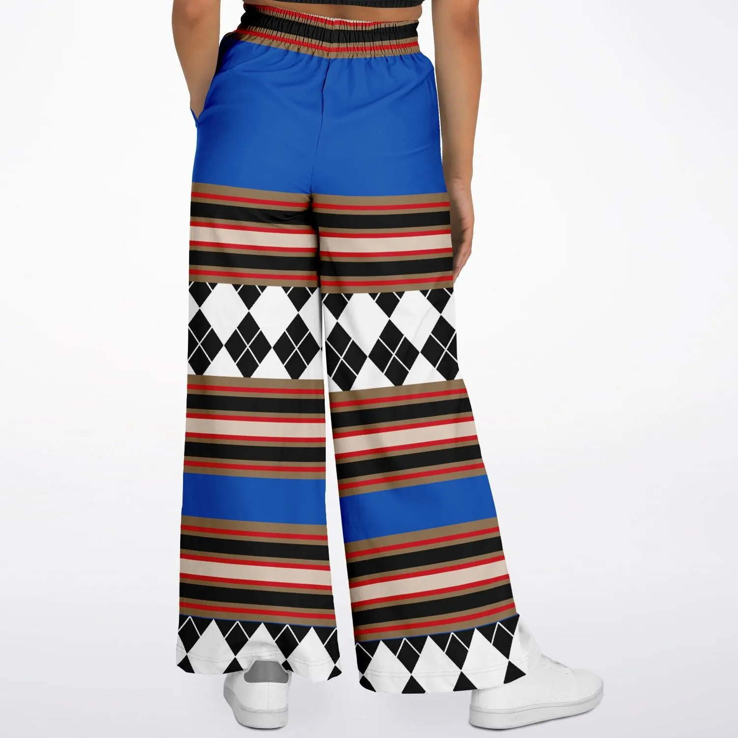 Gold Line Blue Eco-Poly Stretchy Phat Bellbottoms