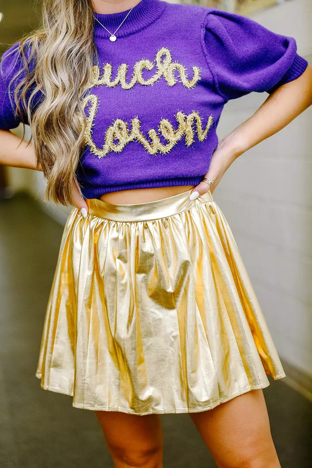 Gold Metallic Tennis Skirt